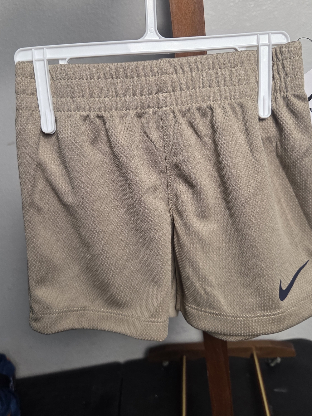 Nike Beige Athletic Shorts with Swoosh